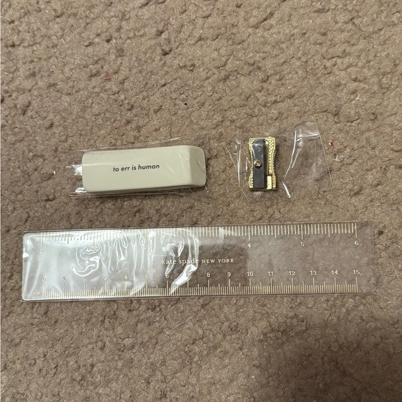 NWT Kate Spade ruler, pencils sharpener, and eraser set - Picture 1 of 1